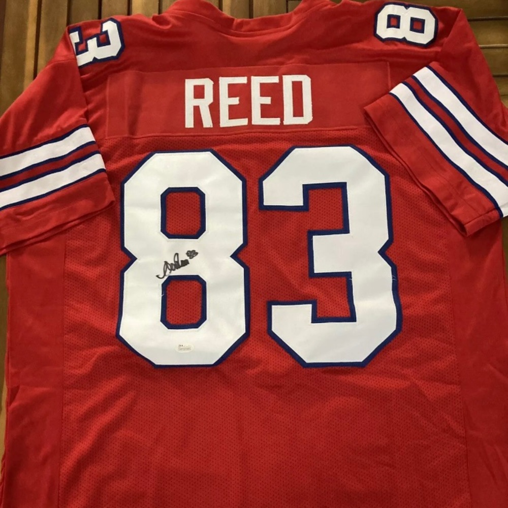 ANDRE REED SIGNED BUFFALO BILLS THROWBACK ON FIELD STYLE JERSEY JSA COA